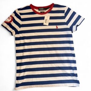 NWT Polo Ralph Lauren Team USA Striped Tee Small Red White Blue Olympic
